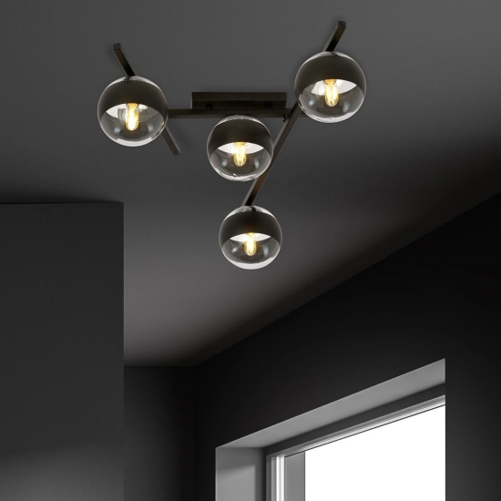 Lampa sufitowa SMART 4 BLACK/STRIPE 1105/4 EMIBIG Lighting
