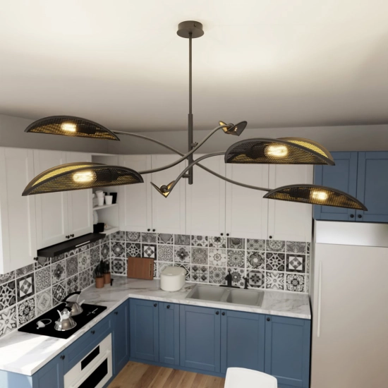 Lampa sufitowa LOTUS 6 BLACK/GOLD 1106/6 EMIBIG Lighting