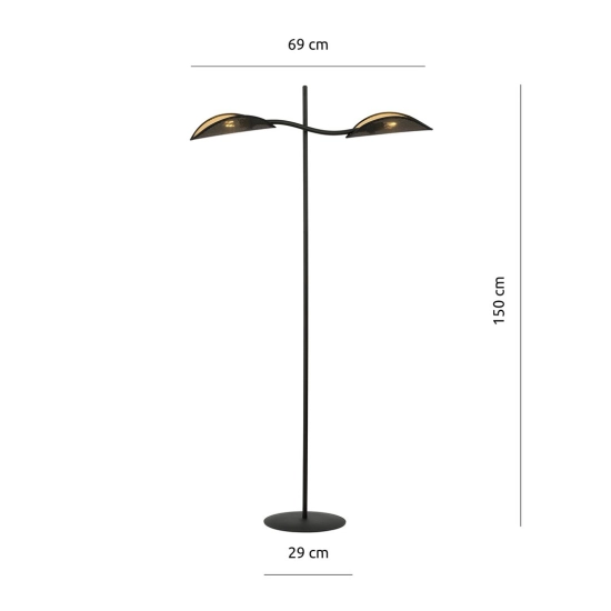 Lampa stojąca LOTUS LP2 BLACK/GOLD 1106/LP2 EMIBIG Lighting