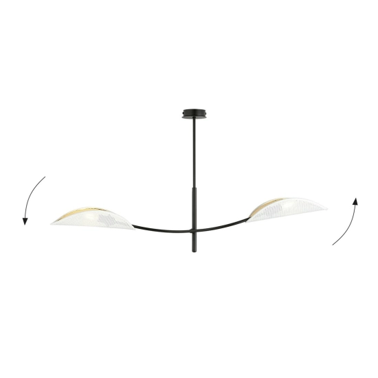 Lampa sufitowa LOTUS 2 WHITE/GOLD 1107/2 EMIBIG Lighting