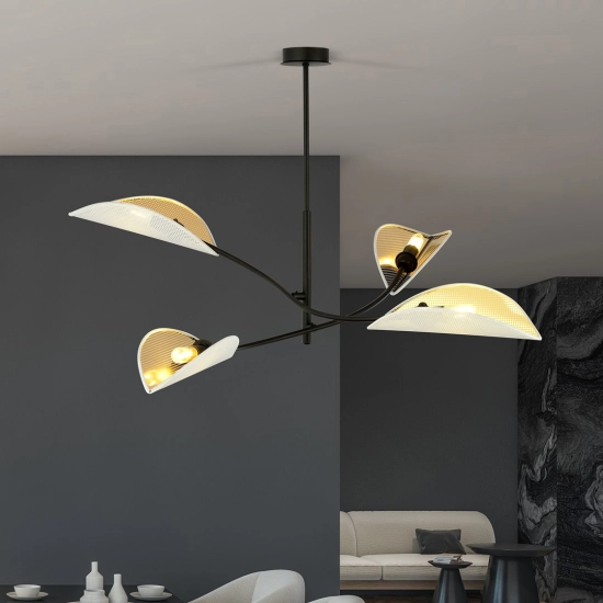 Lampa sufitowa LOTUS 4 WHITE/GOLD 1107/4 EMIBIG Lighting