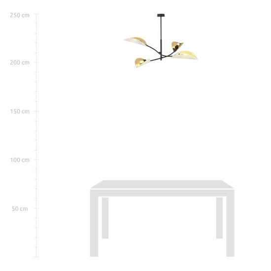 Lampa sufitowa LOTUS 4 WHITE/GOLD 1107/4 EMIBIG Lighting