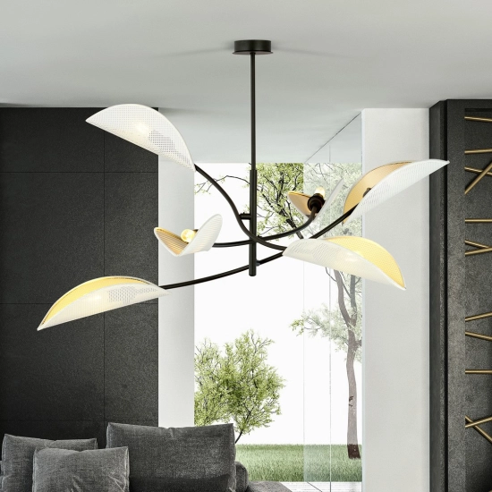 Lampa sufitowa LOTUS 6 WHITE/GOLD 1107/6 EMIBIG Lighting