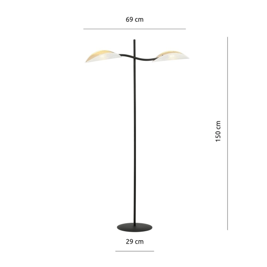 Lampa stojąca LOTUS LP2 WHITE/GOLD 1107/LP2 EMIBIG Lighting