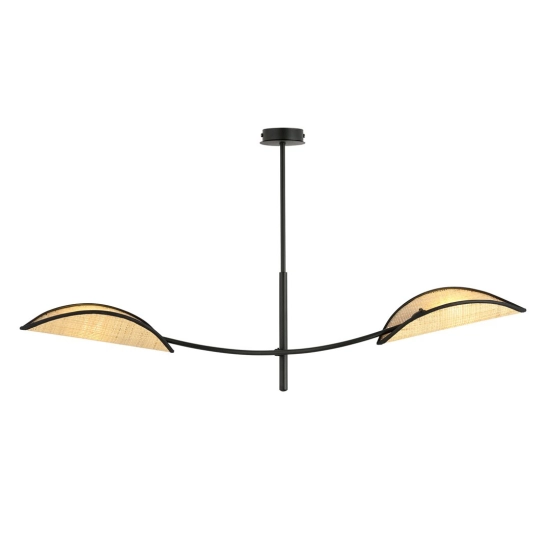 Lampa sufitowa LOTUS 2 BLACK/RATTAN 1108/2 EMIBIG Lighting - zdjęcie produktu