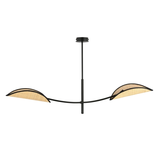 Lampa sufitowa LOTUS 2 BLACK/RATTAN 1108/2 EMIBIG Lighting