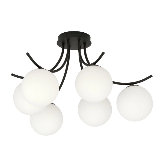 Lampa sufitowa BOSTON 6 BLACK/OPAL 1109/6 EMIBIG Lighting - zdjęcie produktu