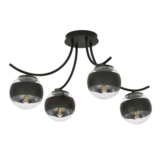 Lampa sufitowa BOSTON 4 BLACK/STRIPE 1111/4 EMIBIG Lighting