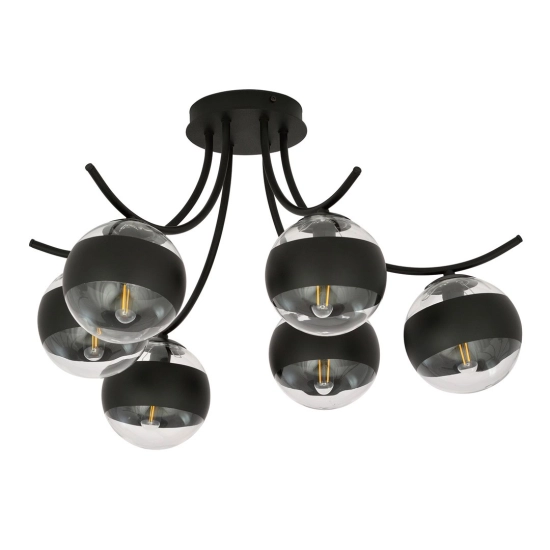 Lampa sufitowa BOSTON 6 BLACK/STRIPE 1111/6 EMIBIG Lighting