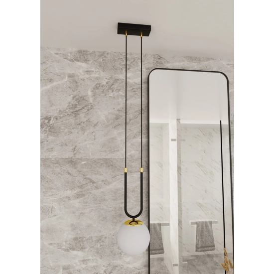 Lampa wisząca GLAM 1 BLACK/OPAL 1112/1 EMIBIG Lighting