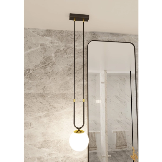 Lampa wisząca GLAM 1 BLACK/OPAL 1112/1 EMIBIG Lighting