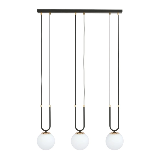 Lampa wisząca GLAM 3 BLACK/OPAL 1112/3 EMIBIG Lighting