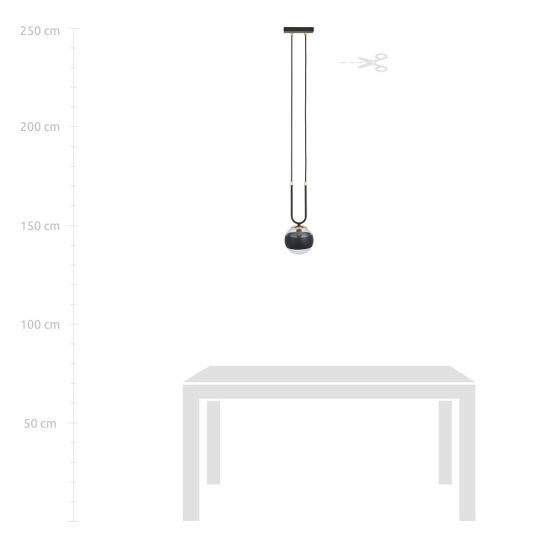 Lampa wisząca GLAM 1 BLACK/STRIPE 1113/1 EMIBIG Lighting