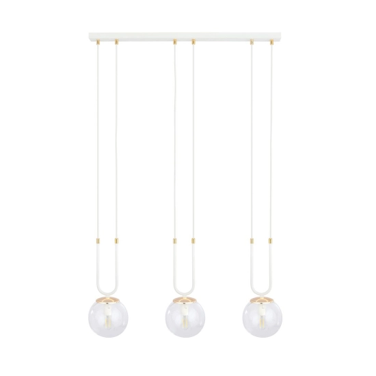 Lampa wisząca GLAM 3 WHITE/TRANSPARENT 1116/3 EMIBIG Lighting