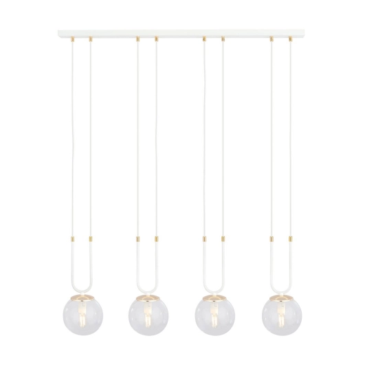 Lampa wisząca GLAM 4 WHITE/TRANSPARENT 1116/4 EMIBIG Lighting - zdjęcie produktu