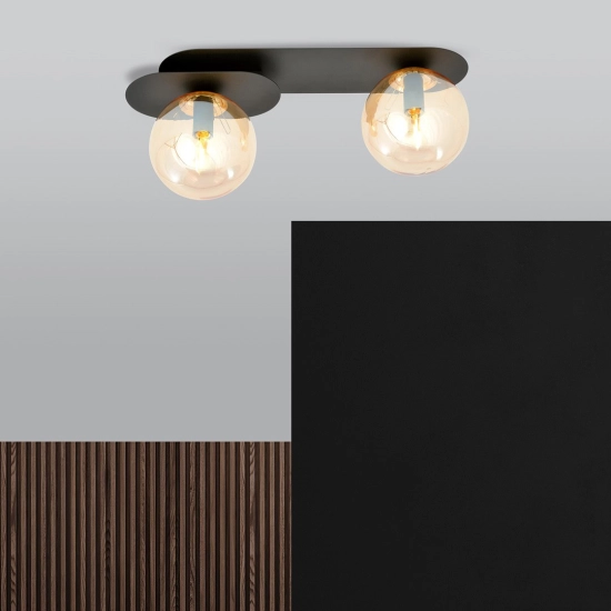 Lampa sufitowa PLAZA 2 BLACK/MIODOWY 1120/2 EMIBIG Lighting