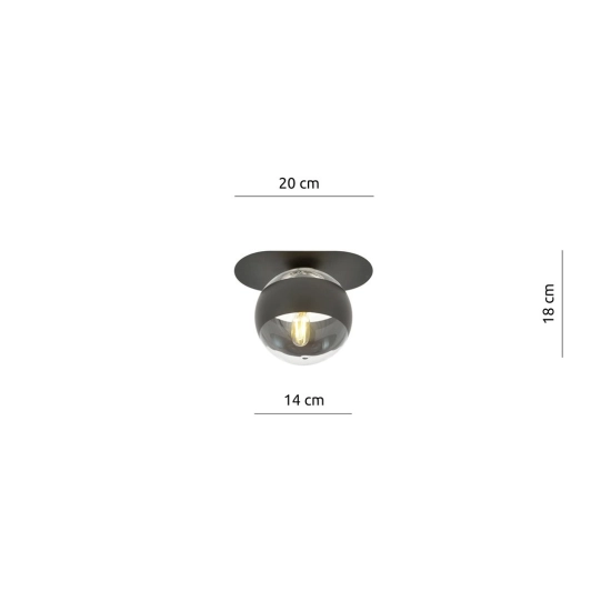 Lampa sufitowa PLAZA 1 BLACK/STRIPE 1121/1 EMIBIG Lighting