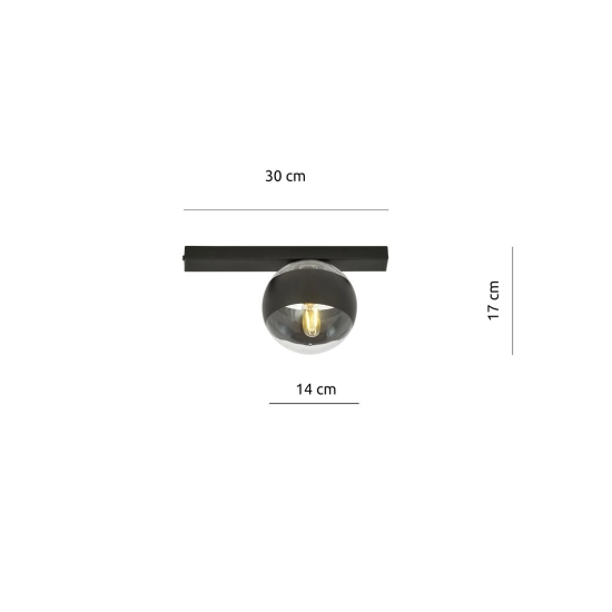 Lampa sufitowa FIT 1 BLACK/STRIPE 1123/1 EMIBIG Lighting