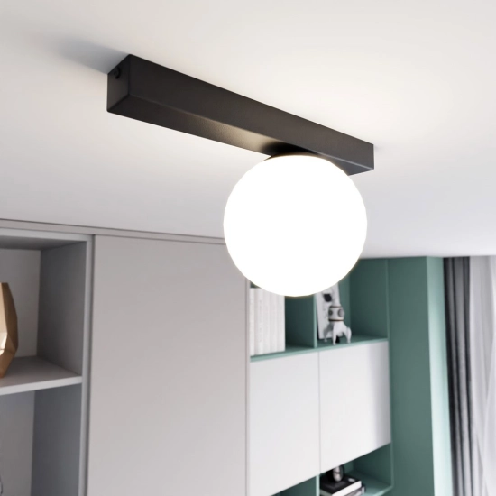 Lampa sufitowa FIT 1 BLACK/OPAL 1124/1 EMIBIG Lighting