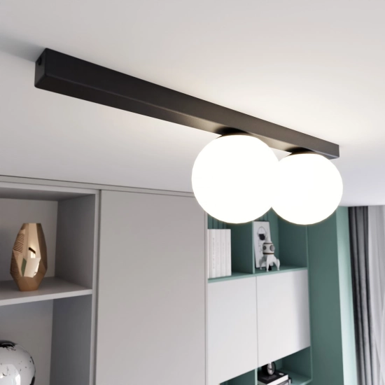 Lampa sufitowa FIT 2 BLACK/OPAL 1124/2 EMIBIG Lighting
