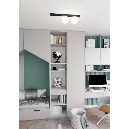 Lampa sufitowa FIT 2 BLACK/OPAL 1124/2 EMIBIG Lighting