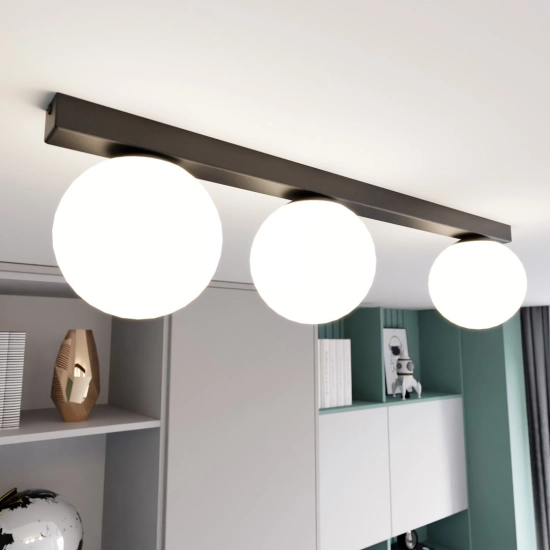 Lampa sufitowa FIT 3 BLACK/OPAL 1124/3 EMIBIG Lighting