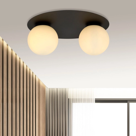 Lampa sufitowa SOLAR 2 BLACK/OPAL 1127/2 EMIBIG Lighting