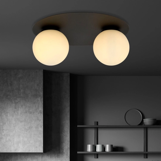 Lampa sufitowa SOLAR 2 BLACK/OPAL 1127/2 EMIBIG Lighting