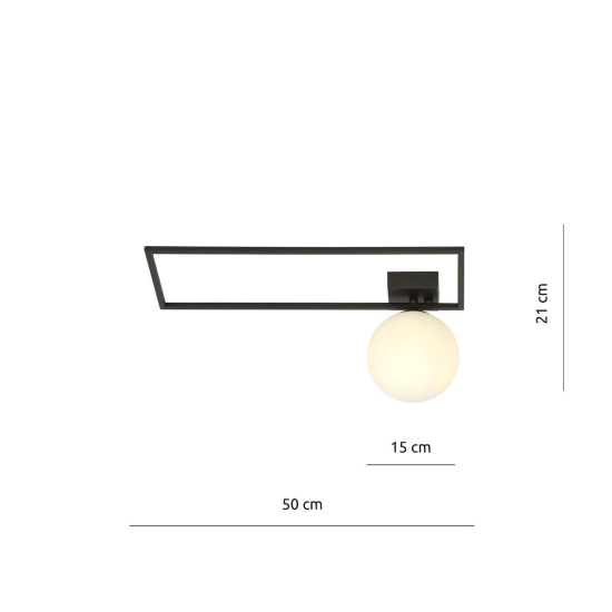 Lampa sufitowa IMAGO 1A BLACK/OPAL 1130/1A EMIBIG Lighting