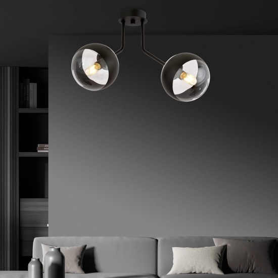 Lampa sufitowa NOVA 2 BLACK/STRIPE 1139/2 EMIBIG Lighting