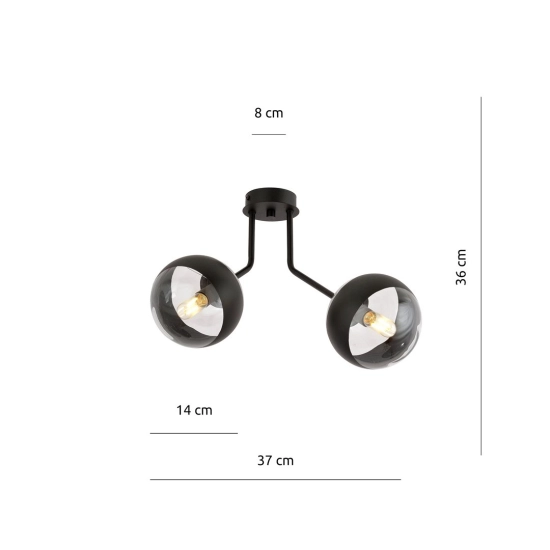 Lampa sufitowa NOVA 2 BLACK/STRIPE 1139/2 EMIBIG Lighting