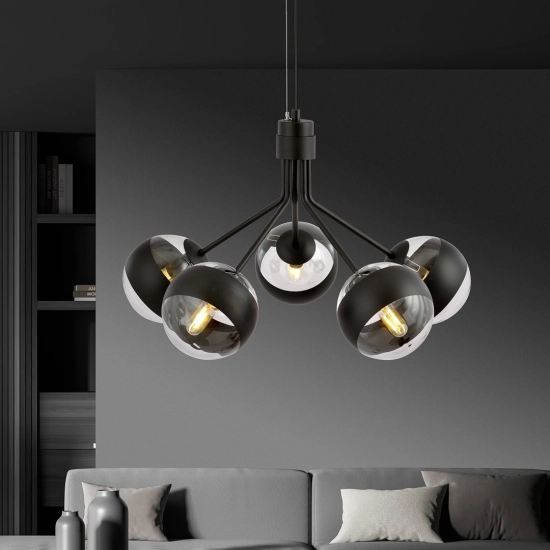 Lampa wisząca NOVA 5 BLACK/STRIPE 1139/5 EMIBIG Lighting