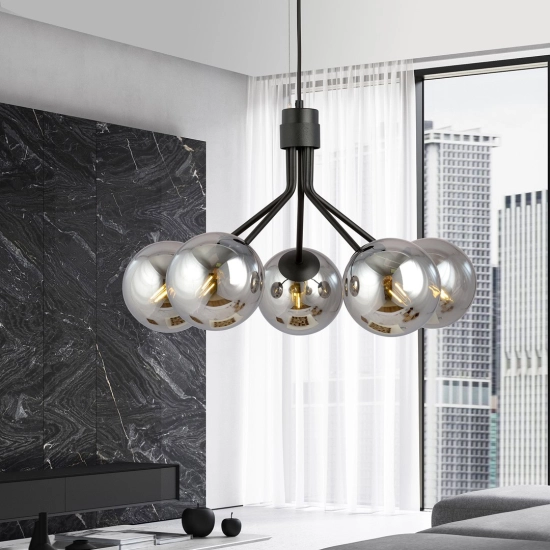 Lampa wisząca NOVA 5 BLACK/GRAFIT 1140/5 EMIBIG Lighting