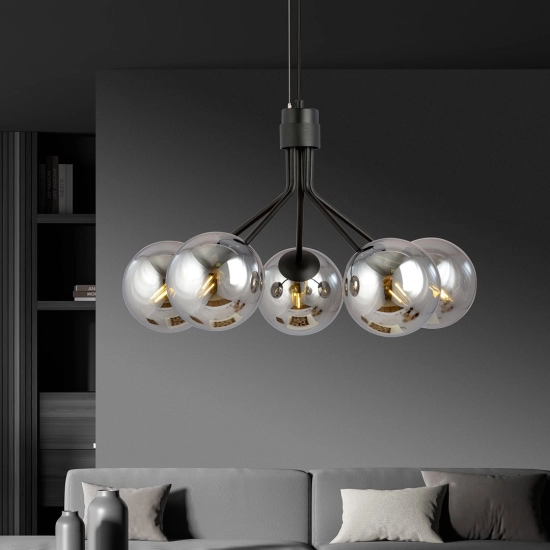 Lampa wisząca NOVA 5 BLACK/GRAFIT 1140/5 EMIBIG Lighting