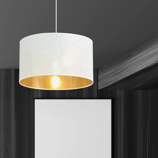 Lampa wisząca ASTON 1 WHITE/GOLD 1147/1 EMIBIG Lighting