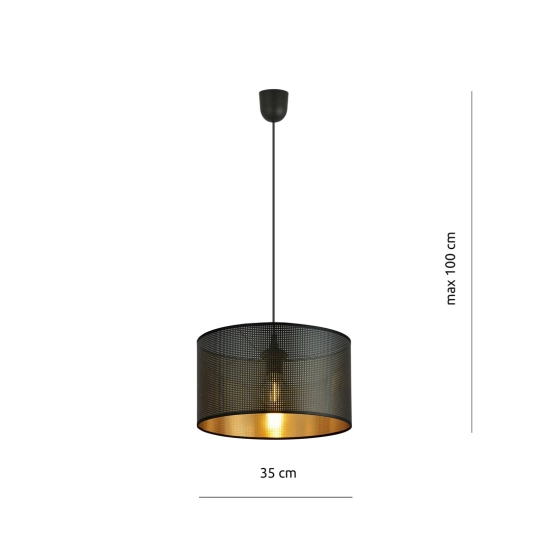 Lampa wisząca ASTON 1 BLACK/GOLD 1148/1 EMIBIG Lighting