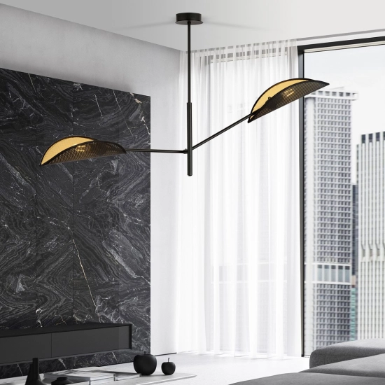 Lampa sufitowa VENE 2 BLACK/GOLD 1158/2 EMIBIG Lighting