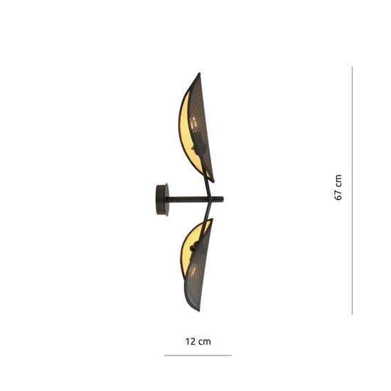 Kinkiet VENE K2 BLACK/GOLD 1158/K2 EMIBIG Lighting