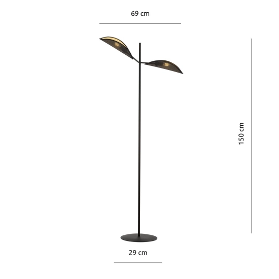 Lampa stojąca VENE LP2 BLACK/GOLD 1158/LP2 EMIBIG Lighting