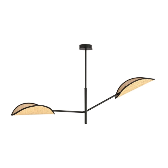 Lampa sufitowa VENE 2 BLACK/RATTAN 1160/2 EMIBIG Lighting