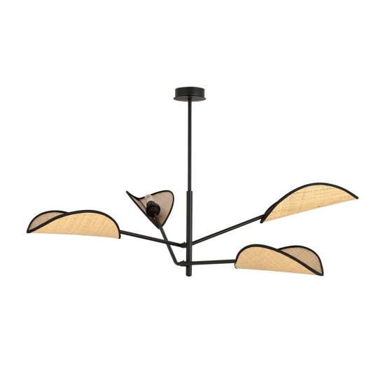 Lampa sufitowa VENE 4 BLACK/RATTAN 1160/4 EMIBIG Lighting