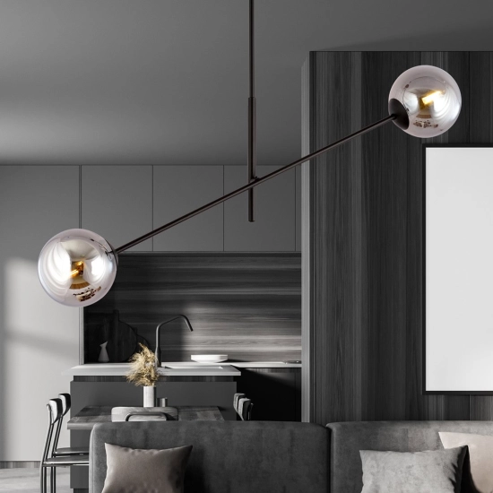 Lampa wisząca LINEAR 2 BLACK/GRAFIT 1167/2 EMIBIG Lighting