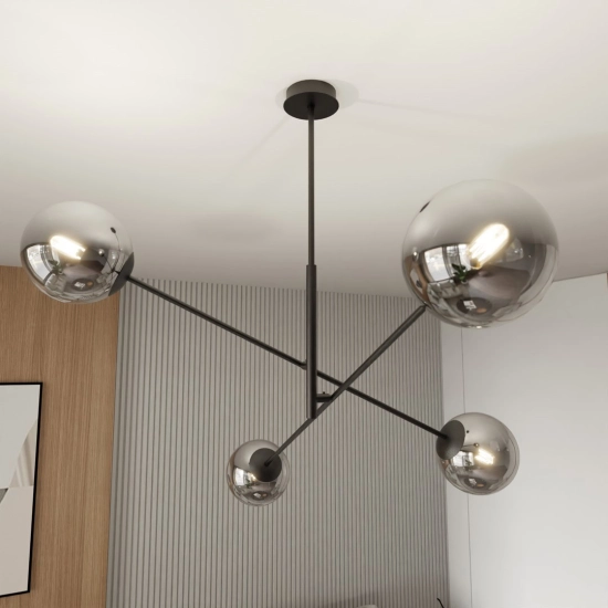Lampa wisząca LINEAR 4 BLACK/GRAFIT 1167/4 EMIBIG Lighting