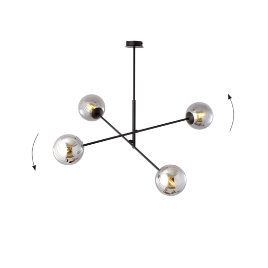Lampa wisząca LINEAR 4 BLACK/GRAFIT 1167/4 EMIBIG Lighting