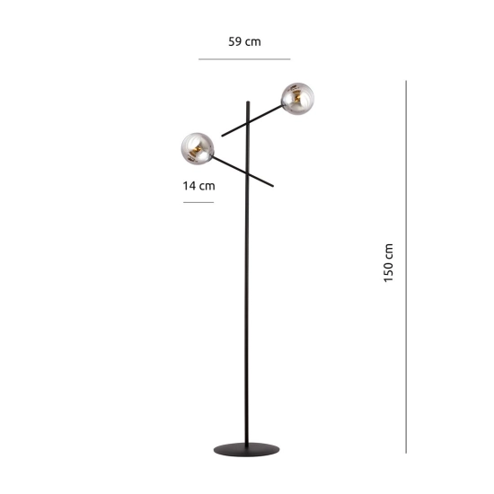 Lampa stojąca LINEAR LP2 BLACK/GRAFIT 1167/LP2 EMIBIG Lighting