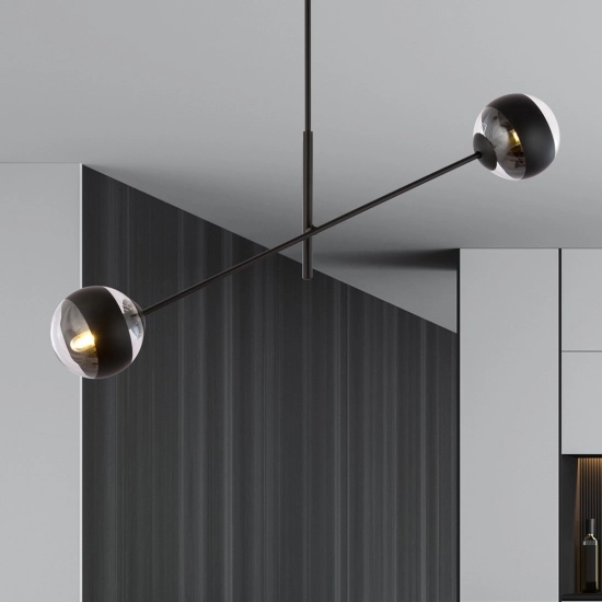 Lampa wisząca LINEAR 2 BLACK/STRIPE 1168/2 EMIBIG Lighting