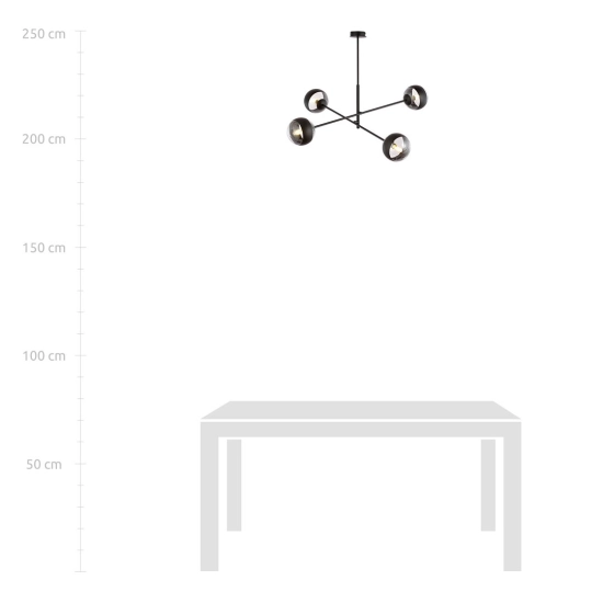 Lampa wisząca LINEAR 4 BLACK/STRIPE 1168/4 EMIBIG Lighting