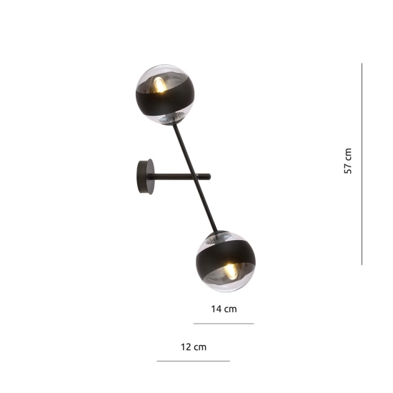 Kinkiet LINEAR K2 BLACK/STRIPE 1168/K2 EMIBIG Lighting