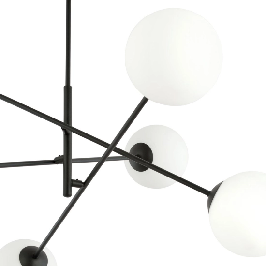 Lampa wisząca LINEAR 6 BLACK/OPAL 1169/6 EMIBIG Lighting