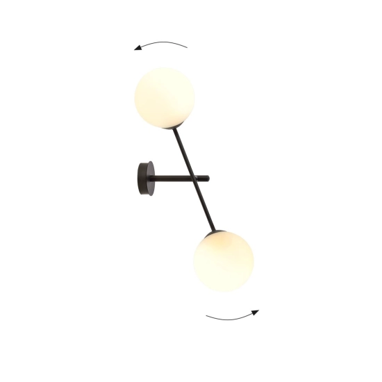 Kinkiet LINEAR K2 BLACK/OPAL 1169/K2 EMIBIG Lighting